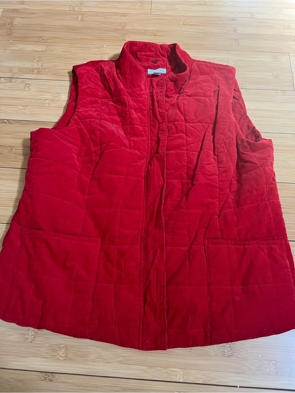Charter Club Quilted Red Sleeveless Vest
